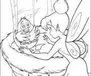 Coloriage Fee Clochette d&eacute;couvre un poussin