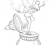 Coloriage Fee Clochette sur un couvercle