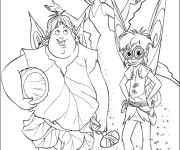 Coloriage La reine, Terence et Clark