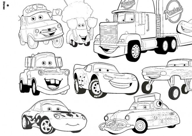 Coloriage Flash Mcqueen Et Sa Bande Dessin Gratuit à Imprimer