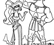 Coloriage et dessins gratuit Hercule avec Megara à imprimer