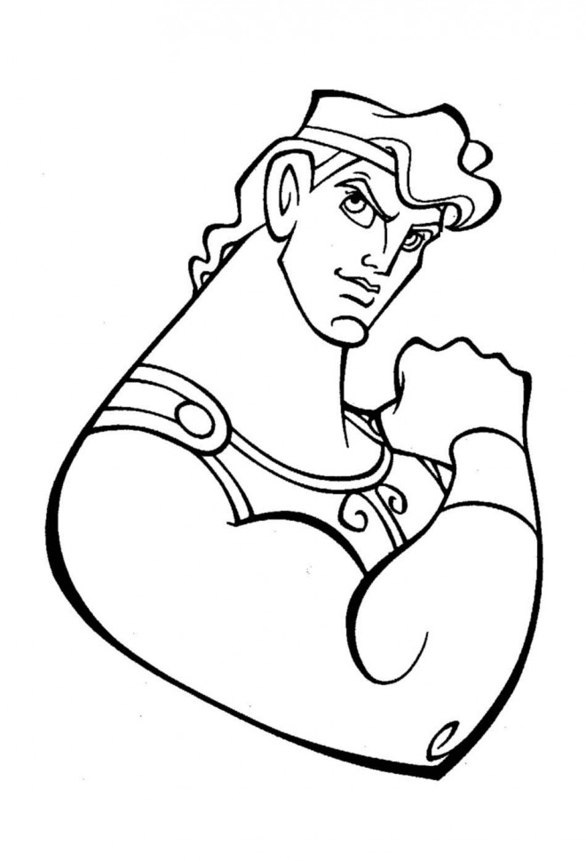 Coloriage et dessins gratuits Hercule avec ses géants muscles à imprimer