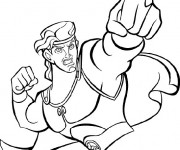 Coloriage Hercule exerce de la force