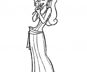 Coloriage Megara sent la fleur