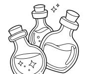 Coloriage 3 Bouteilles de potion magique Hocus Pocus