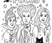 Coloriage Affiche magique Hocus Pocus pour enfants