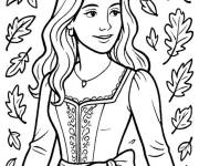 Coloriage Allison en d&eacute;guisement adorable