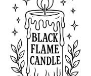 Coloriage Bougie &agrave; flamme noire