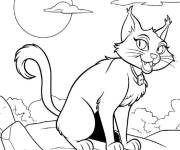 Coloriage Chat Binx en plein air