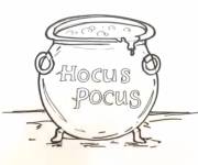 Coloriage et dessins gratuit Chaudron Hocus Pocus facile à imprimer