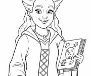 Coloriage Femme de Hocus Pocus avec son livre de magie