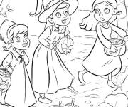 Coloriage Filles soeurs Sanderson en jouant