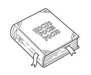 Coloriage Grimoire Hocus Pocus pour enfants