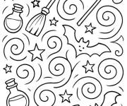 Coloriage Hocus et Pocus Motifs magiques