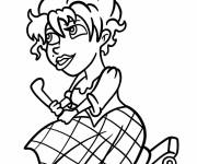 Coloriage Illustration de la petite Mary Sanderson volante