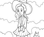 Coloriage et dessins gratuit Jeune Sorci&egrave;re et Thackery Binx de Hocus Pocus à imprimer