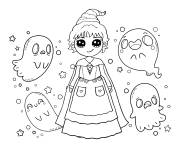Coloriage Kawaii sorci&egrave;re Hocus Pocus