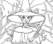 Coloriage La sorci&egrave;re Sanderson dans les bois