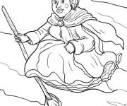 Coloriage La sorci&egrave;re volante du film Hocus Pocus