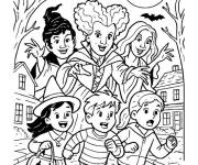 Coloriage Les s&oelig;urs Sanderson f&ecirc;tent Halloween