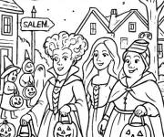 Coloriage Les s&oelig;urs Sanderson font la tourn&eacute;e des bonbons
