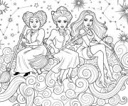 Coloriage Les s&oelig;urs Sanderson se reposant sur les nuages