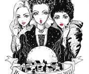 Coloriage Les s&oelig;urs sorciere de Hocus Pocus