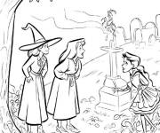 Coloriage Les Sandersons dans la cimeti&egrave;re de dessin anim&eacute;