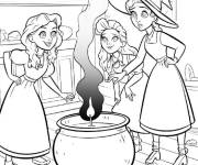 Coloriage Les Sandersons pr&eacute;parent la potion de jeunesse