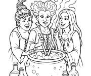Coloriage Les soeurs pr&eacute;parent la potions de Hocus Pocus
