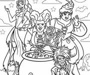 Coloriage Les soeurs sandersons avec Billy Butcherson et Thackery Binx