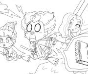 Coloriage Les sorci&egrave;res cherchent leur livre de magie