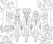 Coloriage Les sorci&egrave;res se baladent