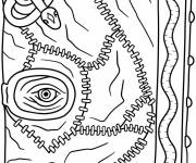 Coloriage Livre de sorts Hocus Pocus avec un oeil
