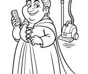 Coloriage Mary Sanderson avec l'aspirateur