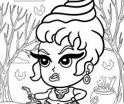 Coloriage Mary sanderson Kawaii de cartoon