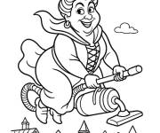 Coloriage Mary Sanderson survolant Salem