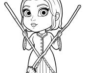 Coloriage Mary Sanderson tenant un balai de dessin anim&eacute;
