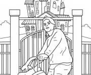 Coloriage Max sur son v&eacute;lo de Hocus Pocus