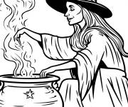 Coloriage Mod&egrave;le sorci&egrave;re de Hocus Pocus