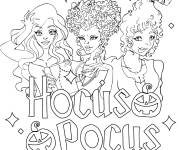 Coloriage Personnages principaux du film Hocus Pocus
