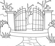 Coloriage Porte de fer du cimeti&egrave;re