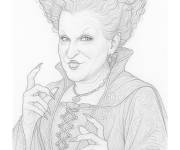 Coloriage Portrait de Winifred Sanderson h&eacute;roine de Hocus Pocus