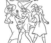 Coloriage et dessins gratuit Sarah, Mary et Winifred Sanderson pour Halloween à imprimer