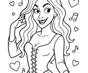 Coloriage Sarah Sanderson &agrave; motif en c&oelig;urs