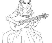 Coloriage Sarah Sanderson avec du luth