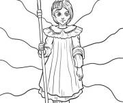Coloriage Sorci&egrave;re avec son baton magique