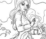 Coloriage Sorci&egrave;re du film Hocus Pocus montre ses pouvoirs
