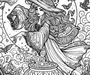 Coloriage Sorci&egrave;re du film Hocus Pocus zentangle