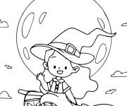 Coloriage Sorci&egrave;re Hocus Pocus pour maternelle
